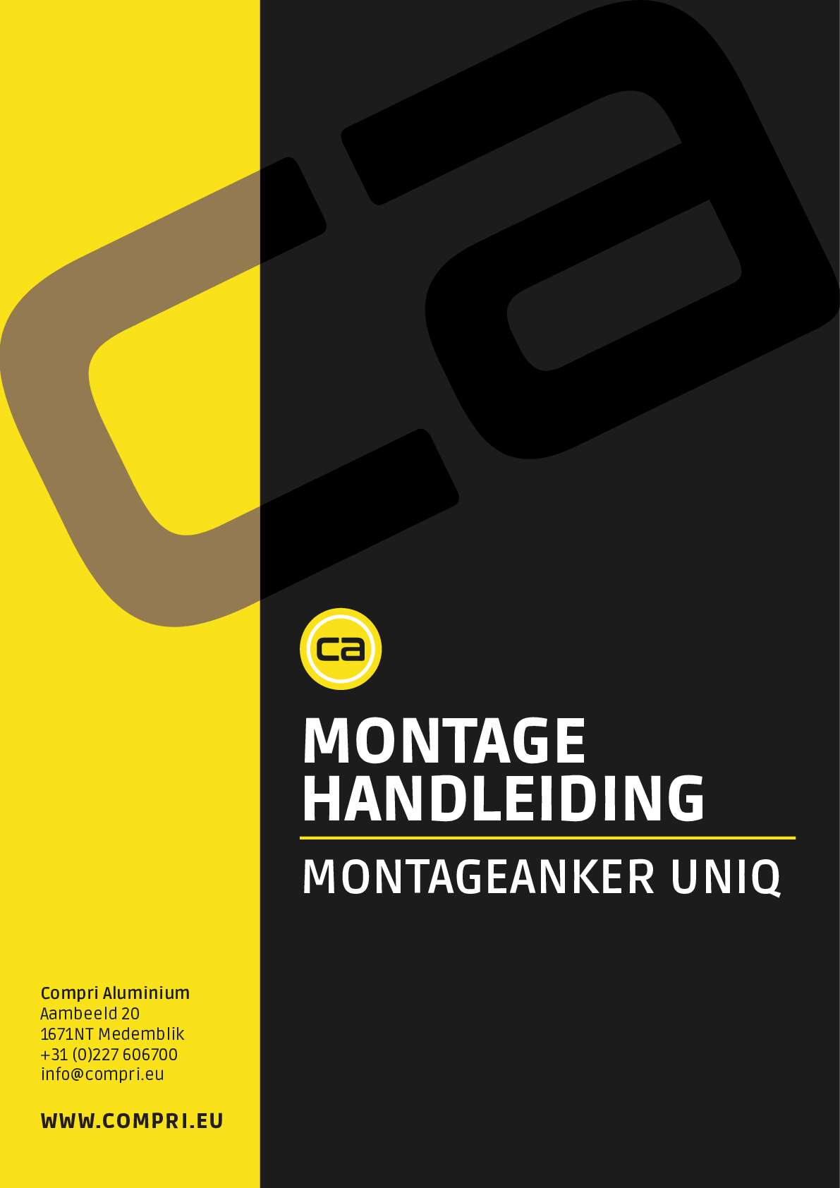 Montagehandleiding UniQ Montageanker