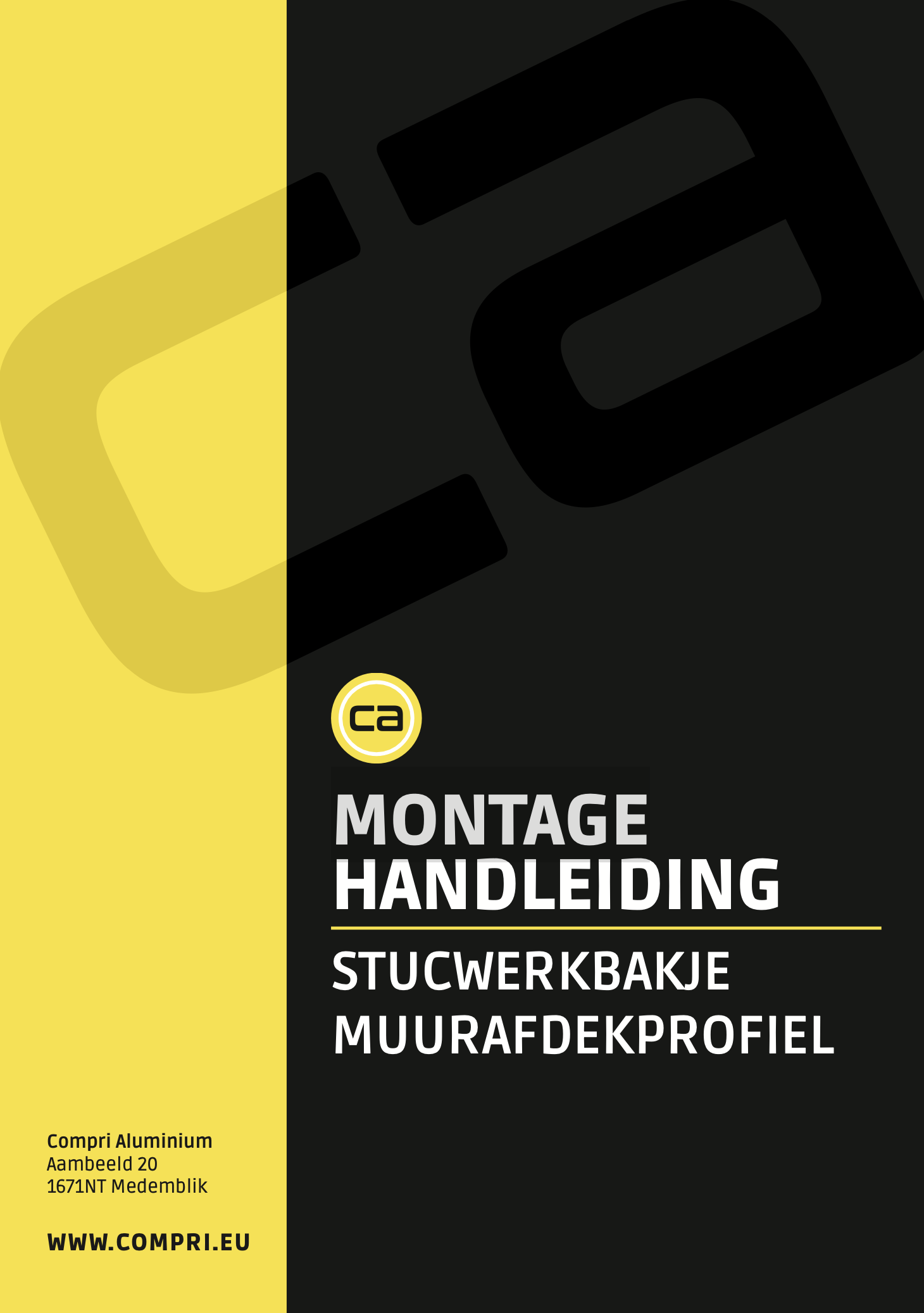 Montagehandleiding Stucwerkbakje Muurafdekprofiel