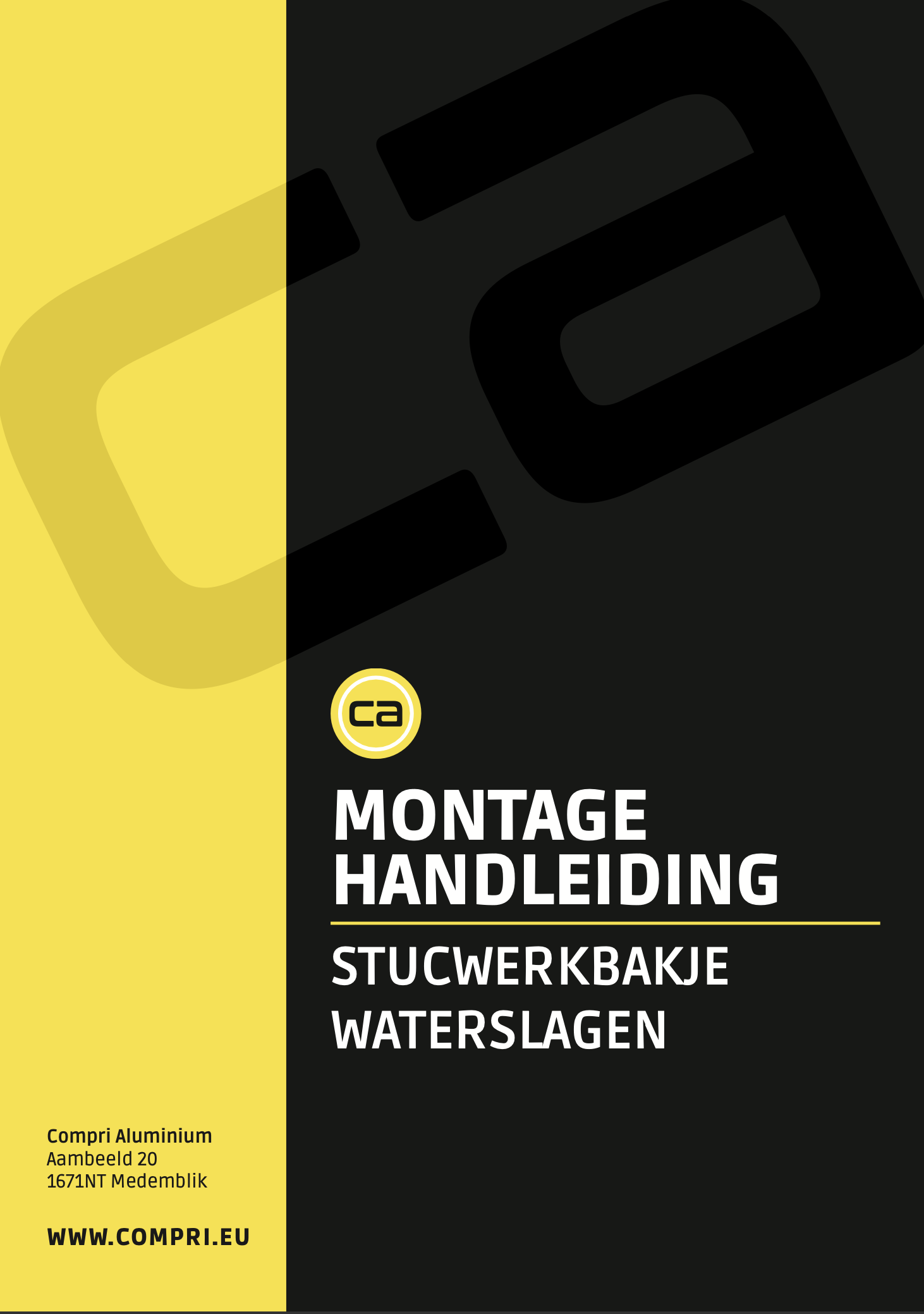 Montagehandleiding Stucwerkbakje Waterslagen 